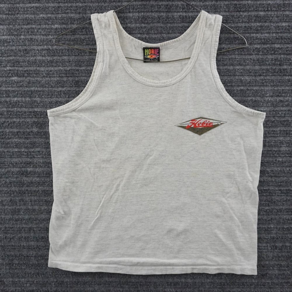 Vintage 90s Hobie Tank Top Mens Size M Gray Phil Edwards Surf Graphic